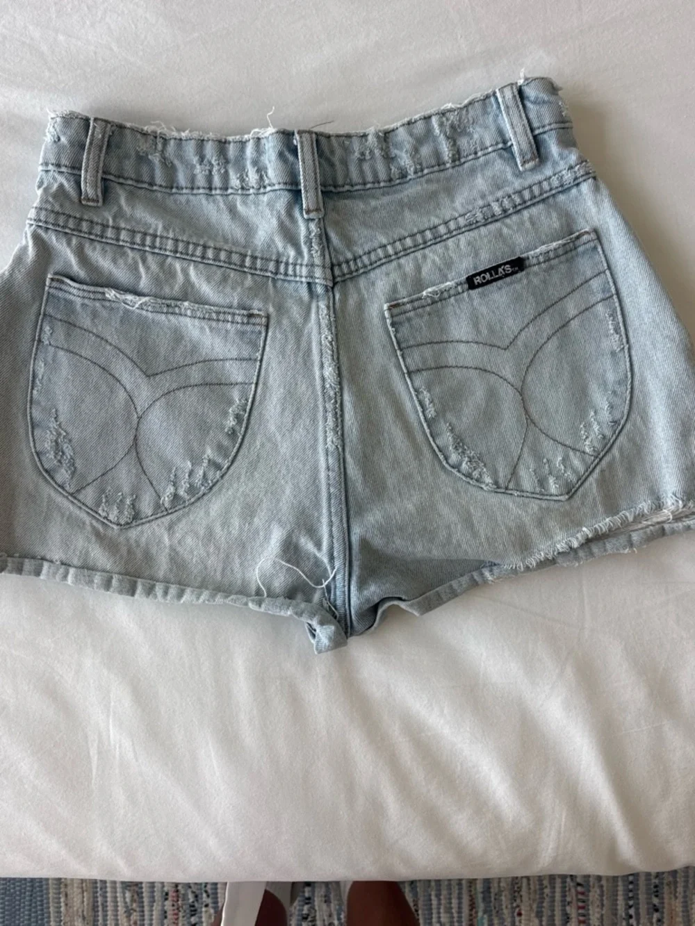 ROLLA'S Light Blue Distressed Denim Shorts